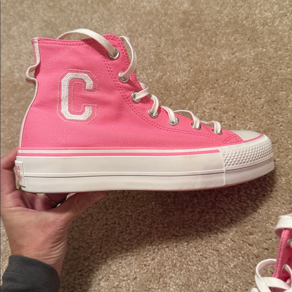 Converse Chuck Taylor Lift Platform varsity High Top shoes Oops Pink size 8 - Picture 6 of 10